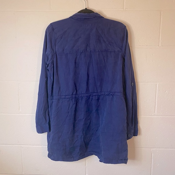 Harper Blue Open Front Drapey Lightweight Jacket Size Medium - Picture 6 of 10